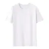 Camiseta Básica de Manga Corta de Color Sólido Estilo Japonés 190g Algodón Peinado Blanco Unisex Camiseta Exterior Blanco Puro