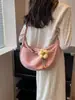 2023 nova bolsa de lona feminina grande capacidade Mori fofa outono ombro mensageiro design de nicho textura bolsa dumpling