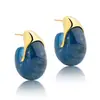 Brincos Elegantes Retrô Cor Café Maillard Resina Âmbar Personalizados em Formato C Moda Acessível Luxo Brincos de Alta Qualidade