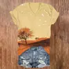 Top de manga corta para mujer de Amazon, camiseta con cuello en V, ropa elegante para mujer con estampado 3D de animales coloridos, hecho a medida con un pedido mínimo de una pieza