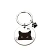 Chaveiro Gato Preto Simples Hi Probe Pingente de Patinha de Gato Fofa Ornamento Pendurado de Aço Inoxidável Acessórios para Chave de Bolsa de Meninas