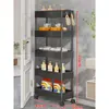 Armario Angosto de Almacenamiento para Baño para Espacio Detrás de la Puerta, Espacio del Inodoro 12cm, Carrito Móvil Ultradelgado