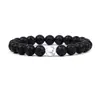 Pulseira de Pedra Vulcânica com Pedra Única de Ágata Branca Design Elegante e Minimalista Cordão Elástico Ajustável Ideal para Moda Masculina Simbolizando Equilíbrio e Força Perfeita para Uso Casual
