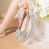 Zapatos Nuevos de Tacón Alto para Mujer, Tacones de Aguja, Nuevos Zapatos de Boda de Primavera y Otoño 2023, Zapatos de Moda con Pedrería, Elegantes y con Estilo