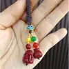 Chaveiro de cinábrio cru, cinábrio dourado-púrpura de alto teor, pingente de ano do zodíaco, acessório de bolsa, joia de presente, atacado e dropshipping