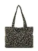 Bolso de mano de gran capacidad con diseño de nicho estampado de leopardo para mujer, nuevo bolso de hombro otoño e invierno 2024, bolso tote coreano de dibujos animados