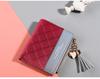 Cartera Corta Nueva para Mujer Estilo Coreano, Cartera Corta de Color Contrastante, Cremallera con Borla, Monedero con Múltiples Ranuras para Tarjetas en Existencia