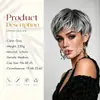 Pelucas de nuevo estilo europeo y americano, elegantes pelucas cortas gris-blancas, pelucas de pelo corto voluminoso, al por mayor