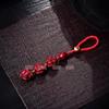 Cadena para teléfono móvil Liuhe con colgante de cinabrio rojo y cinabrio natural, con el signo del zodíaco de arena dorada púrpura de alto contenido, tres en uno