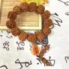 Pulseira Rudraksha Retrô Natural Cinto de Cinco Pétalas Acessórios Chifre Lótus Círculo Único Brinquedo Cultural Acessórios de Pulseira Pingente