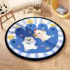 Alfombra Redonda de Imitación Cachemir con Lazo de Dibujos Animados Manta Redonda para Sofá de Casa Estudio Manta para Mesita de Noche de Habitación de Niña