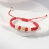 Pulseira Trançada Pedra Luminosa Doze Signos do Zodíaco Fio Vermelho Fio Preto Contas Luminosas Pulseira de Casal Estudante Feminina Atacado