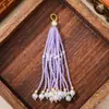 Borla de Cuentas Brocado de Canción Accesorios de Joyería Colgante con Perlas Llavero Estilo Antiguo Hanfu Colgante Pequeño en Stock