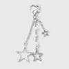 Y2K Moderno y Elegante de Alto Valor Cadena de Strass Plateado Lazo Hueco Estrella CCB Llavero Colgante de Bolso