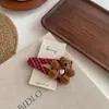 Nuevo Pasador de Cuadros Rojos Otoño e Invierno Accesorios para el Cabello de Niña de Alta Gama Banda para el Cabello Tipo Intestino Grande Versátil Set de Pinzas para el Cabello