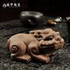 Mascota de té de arena púrpura creativa Sapo dorado Pixiu Ganado Artesanías de arena púrpura Rociador de agua Juego de té Adornos para mascota de té Accesorios para ceremonia del té