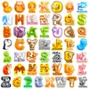 Compra direta transfronteiriça de 50 adesivos fofos de letras de animais de pelúcia para decorar celulares, computadores, garrafas de água e cadernos