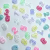 Transfronterizo Nuevo Cristal Luminoso Aurora Letras Digitales Hecho a Mano DIY Accesorios para Manicura Joyería de Uñas de Resina Venta al por Mayor