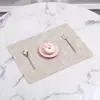 Tapete de Mesa Estilo Nórdico Ins Simples Porta-Prato de Couro Criativo PU Dupla Face Tapete de Mesa Ocidental Em Estoque Atacado Impermeável Tapete de Isolamento Térmico