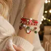 Set de pulseras navideñas de 5 piezas transfronterizo con colgante de bota de Santa Claus de dibujos animados y dijes de letras, un artículo navideño popular