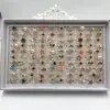 Anel aberto de diamante da moda para roupas femininas com anel de strass joias atacado loja de 2 yuans fonte de mercadorias Jianghu