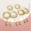 Conjunto de 13 Peças de Tarraxas para Cartilagem Auricular Clássicas de Aço Inoxidável com Pino e Cravejadas de Zircônia, Tarraxas Planas para Piercing Corporal, Piercings de Nariz em Estoque