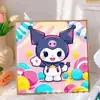 Pintura de Diamantes para Niños Kuromi Hecho a Mano DIY Pintura de Pegatinas de Diamantes Sanrio Pintura de Diamantes con Diamantes Completos 5D Tamaño Pequeño