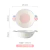 Lindo juego de vajilla de cerámica con fresas en relieve, alto valor estético, modelo nuevo para uso doméstico, juego de cuencos y platos de vajilla con color bajo vidriado para inauguración de casa