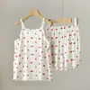 Conjunto Fresco de Verano para Niños: Camisola de Modal y Shorts para Niñas, Ropa de Casa de Verano para Niños Medianos y Grandes