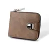 2026 Nueva Cartera para Hombre Cartera Corta con Cremallera Alrededor Gran Capacidad Ranuras Múltiples para Tarjetas Cartera de Mano Pequeña Cartera de Monedas Retro de Negocios