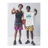 Shorts Deportivos Casuales de Moda Estilo Americano hasta la Rodilla para Hombre, Nuevos Shorts de Entrenamiento Sueltos con Estampado de Llamas de Verano