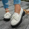 Sapatos femininos casuais de tamanho grande, novos, com bolinhas, em estoque 2026, laço, transfronteiriço, primavera, atacado