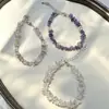 Atmósfera Fresca de Verano Pulsera de Amatista Irregular Natural Personalidad de Nicho Femenina Pulsera de Flor Dopamina