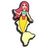 Decoración Plana de Cola de Sirena de Dibujos Animados Accesorios para el Cabello Accesorios de Equipaje DIY Princesa Sirena Parche de Goma Suave de PVC