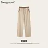 Calça Casual de Rua Outono/Inverno Old Money Quiet Luxury com Estampa Floral em Gaze, Perna Reta, Cintura Média-Alta, Color Block, Xadrez, Solta e Fluida