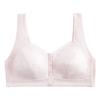 Omeifen Primavera/Verão Estilo Mãe Meia-Idade e Idosos Sutiã Push-Up Respirável Renda Sutiã Fivela Frontal Bojo Completo Roupa Íntima