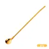 Cuchara con Paja de Acero Inoxidable 304 de Mango Largo Roscada, Cuchara Mezcladora de Mango Largo de Doble Propósito para Bar Todo en Uno, Cuchara con Paja para Vasos de Bebida con Hielo
