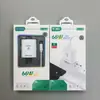 Cargador de 66W Adecuado para Teléfonos Apple, Android, Honor, Huawei, Adaptador de Carga Súper Rápida USB