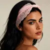 Diadema de Encaje Hueco Retro con Borde Elástico Ancho, Pañuelo de Cabeza de Cintura Moderno para Viajes de Primavera y Verano y Accesorios para el Cabello de Playa