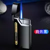 Nuevo Encendedor de Chorro Azul Metálico con Llama, Recargable, Antiviento, Electrónico, Tanque de Gas Visible, Regalo Personalizado de Alta Gama para Novio, Moderno