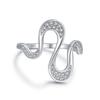 Anillo geométrico de plata esterlina S925 para mujer, anillo de dedo cerrado con diamantes que combina con todo, personalidad europea y americana transfronteriza, joyería de mano exquisita de moda