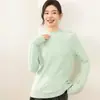 Suéter de punto sin costuras de cuello alto medio para mujer, con diseño simple y versátil, mangas largas y corte ajustado, perfecto como capa base