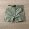 Nuevo Traje de Verano para Hombre Estilo Americano 100% Algodón Transpirable Ropa Exterior Casual de Alta Gama Shorts Blancos de 4 Pulgadas