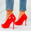 Fornecimento Transfronteiriço Comércio Exterior Bombas de Salto Alto em Couro Envernizado Tamanho Grande Feminino Stiletto Bico Fino Cor Sólida Sexy Sapatos de Trabalho Profissionais