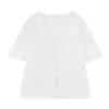 Ropa Talla Grande ALINDM para Mujeres Ligeramente Gorditas Camisa de Manga Corta con Cuello en V 100 kg Falda Media de Encaje Francés