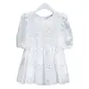 2026 Nuevo Top Mori-kei Bordado Hueco de Manga Corta Blanco Fresco Moda de Verano Holgado Versátil