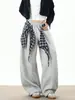 Calça Cargo Xadrez Pesada Masculina Inverno High Street Hip-Hop Dança Calças Tendência Marca Esportiva Casual Calças Compridas