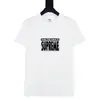 Camiseta de Manga Curta Supreme, Marca de Moda Americana de Peso Pesado, Estampa Clássica de Letras, Gola Redonda Boxy, Caimento Solto, Manga Meia-Manga para Homens e Mulheres