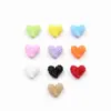 Lindas y coloridas cuentas pequeñas de esmalte en forma de corazón, materiales para cadena de teléfono DIY, pulsera hecha a mano, collar, accesorios de joyería de aleación