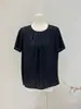 Camiseta de Seda para Mulheres 2025 Primavera e Verão Nova Seda de Amora Cor Lisa Roupa de Trabalho Camisa Roupa de Trabalho Manga Curta Caimento Slim Top